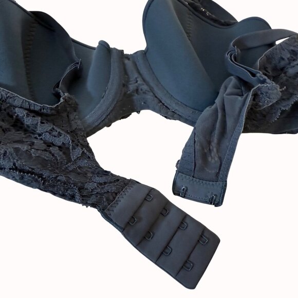 Victorias Secret Body By Victoria Lace Bra 38B Blue Mesh Lined Demi Adjustable - Picture 5 of 16